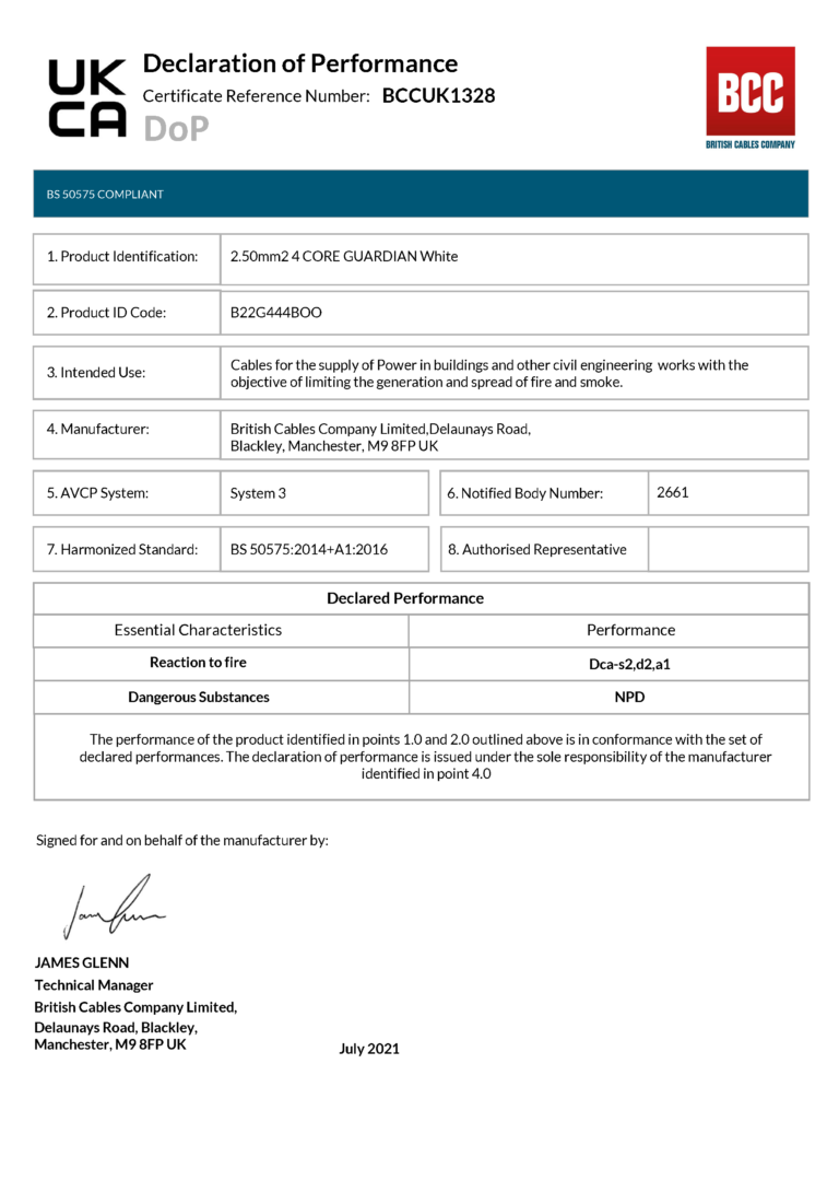 Construction Product Regulations CPR British Cables Company